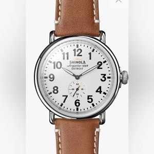 Shinola Runwell 47MM Tan Leather Strap